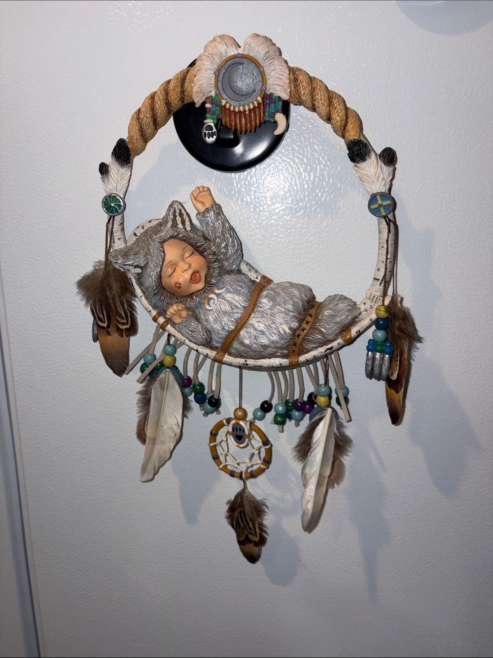 The Bradford Exchange Brown, Cream and Tan Dreamcatcher Baby in Cradle Necklace - Picture 8 of 8